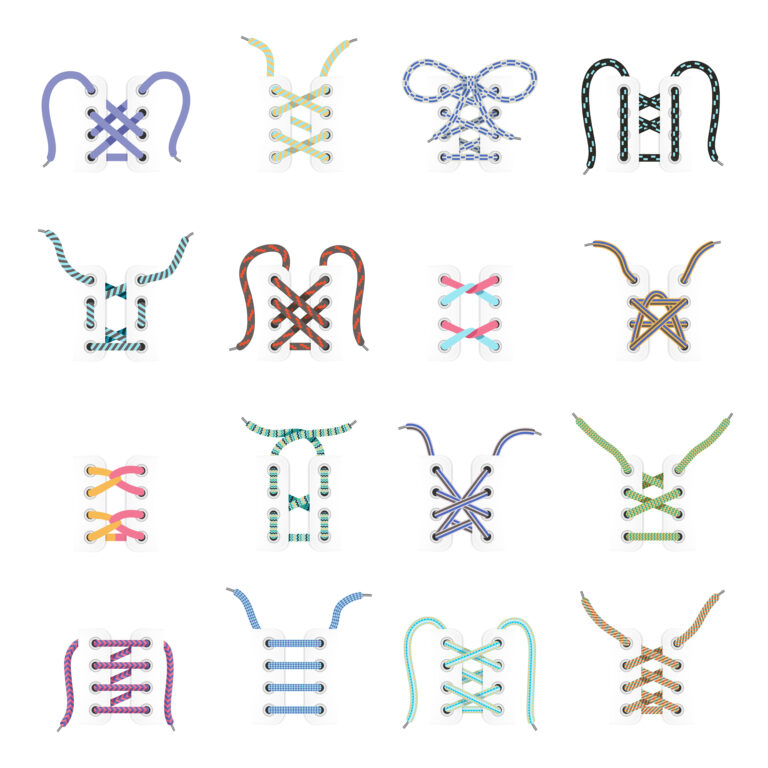 Formas originales de atarse los cordones, incluido un método con cordones de dos colores
